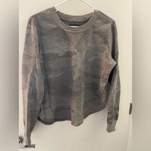 Abercrombie distressed camo crewneck